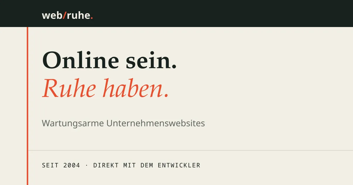 Webruhe – Unternehmenswebsites ohne Upda